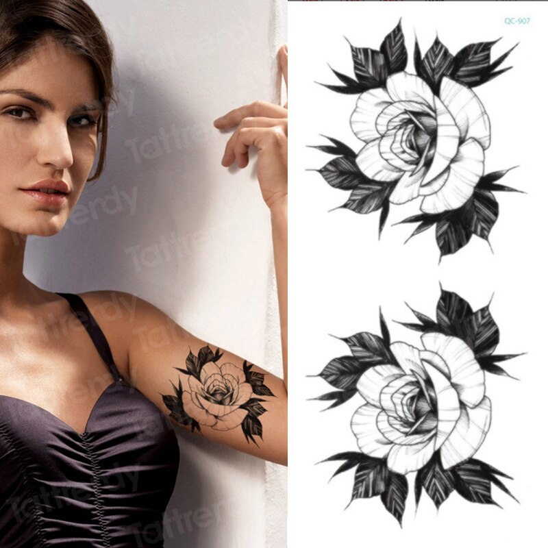 Pin by youngesby . on tats | Realistic rose tattoo, Rose tattoo stencil,  Tattoo design drawings